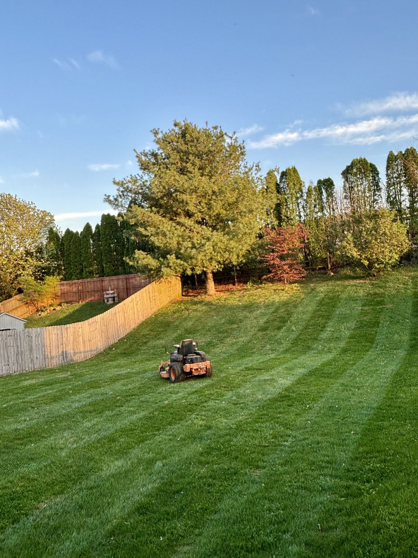 Completed outdoor landscaping work